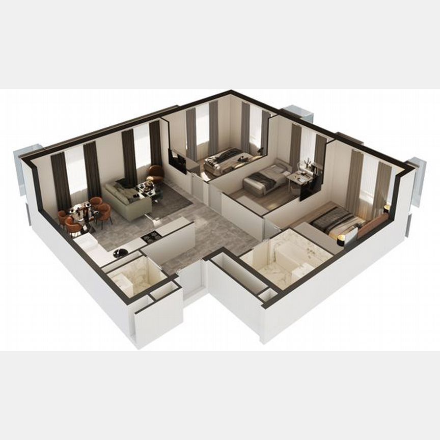 3-к. апартаменты, 73,2 м², 21/30 эт.