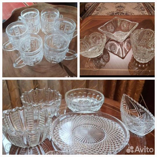 Хрустальные предметы сервировки. СССР. Винтаж