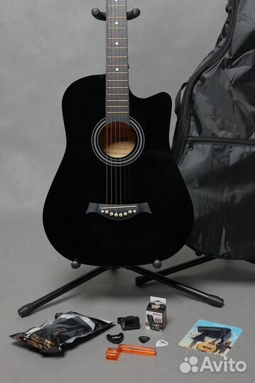 Комплект 8 в 1, черный - Гитара + Аксессуары