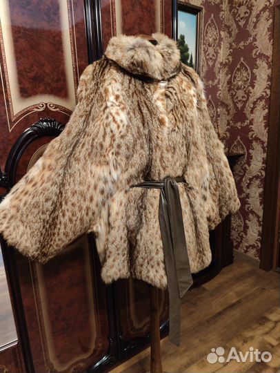 Шуба из оцелота летучая мышь оверсайз