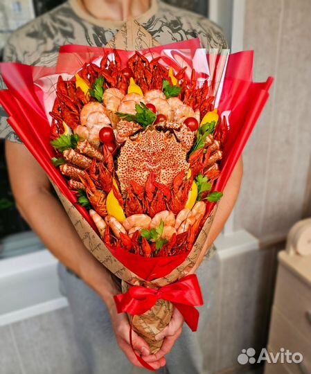 Морской букет с крабом/вкусный подарок мужчине