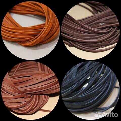 Шнур кожаный плоский. 3-4 мм