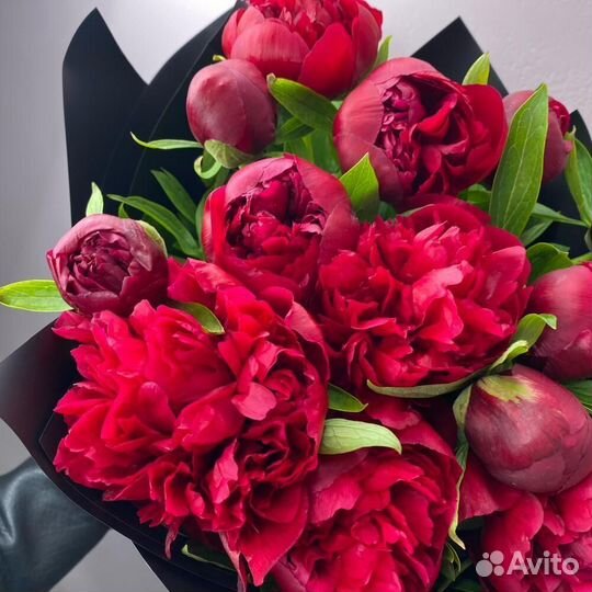 Букет из роскошных пионов