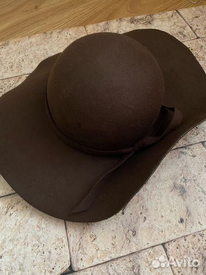 Шляпа женская дамская шоколадная фетровая