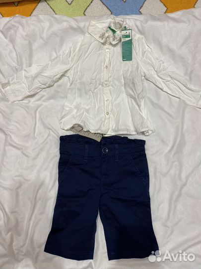 Брюки фирменные с белой рубашкой Новые с бирками