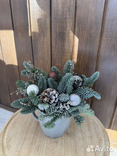 Букет новогодний нобилис ель