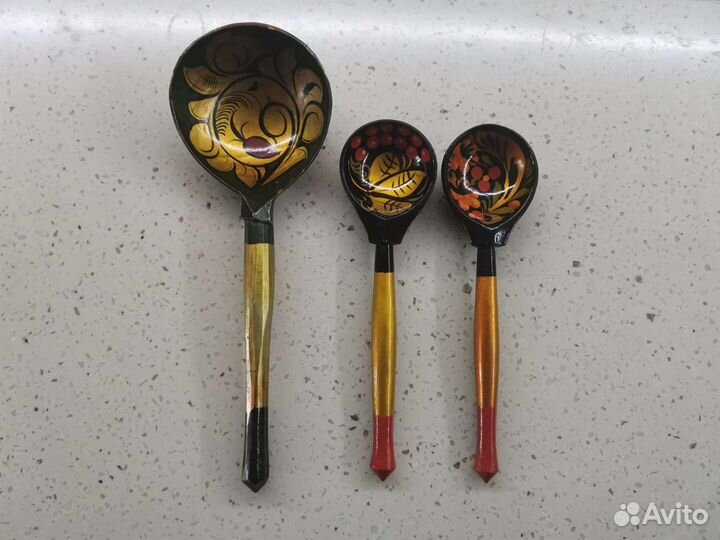 Деревянные ложки расписные хохлома