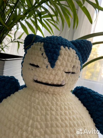 Плюшевый Снорлакс вязанный крючком ручной работы