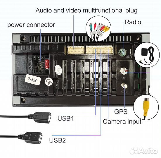 Toyota андроид магнитола 20*10 2+32Гб 8 ядер