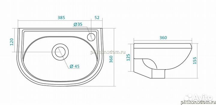 Santek Бриз 1.WH11.0.442 мини-умывальник 40 см, левое отв