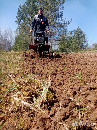 Вспашка-Обработка-культивация земли мотоблоком- ку