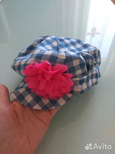 Летние панама, кепка и шапочка с цветком