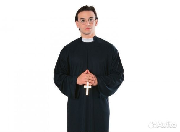 Костюм Пастора черный карнавальный размер L