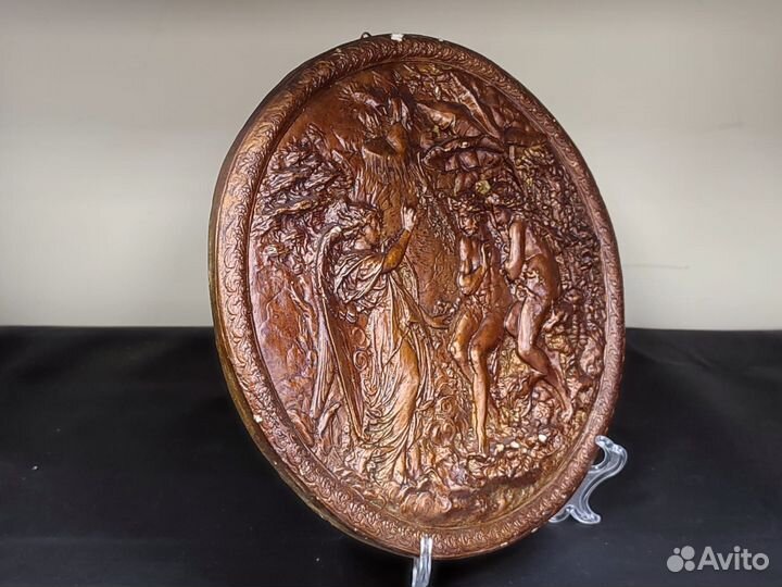 Панно Ангел Адам и Ева гипс 27,5 см