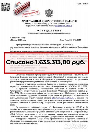 Банкротство физических лиц фссп