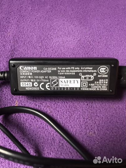 Зарядное устройство (блок питания) canon CA-DC20E