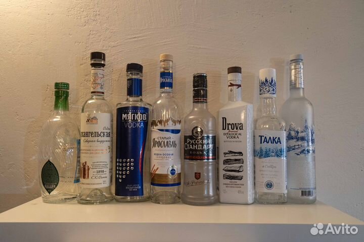 Пустые бутылки от простых до элитных