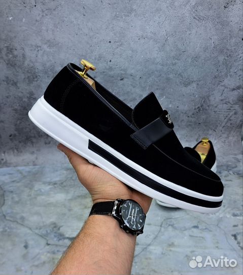 Лоферы мужские замшевые