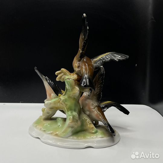 Статуэтка фарфор Птицы ГДР СССР 20см (сзр)