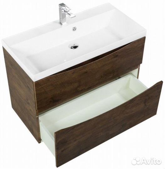 Тумба с раковиной BelBagno Marino-H60 90-BB900/450-LV-MR-AST Rovere Moro