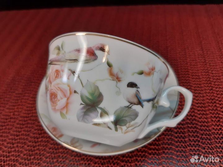 Набор Чайных пар (4 пр.) Певчие птички, 250 мл