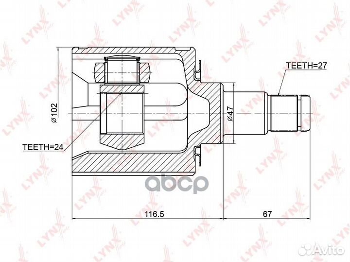 ШРУС внутренний к-кт Toyota Land Cruiser Prado 90