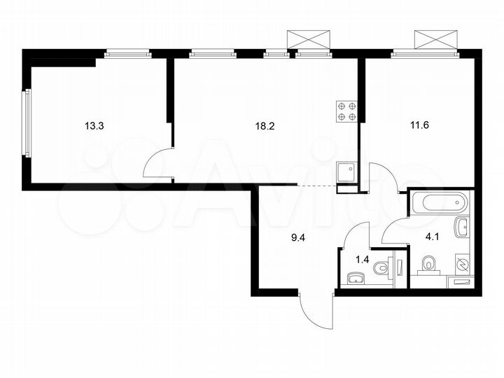 2-к. квартира, 58 м², 19/19 эт.