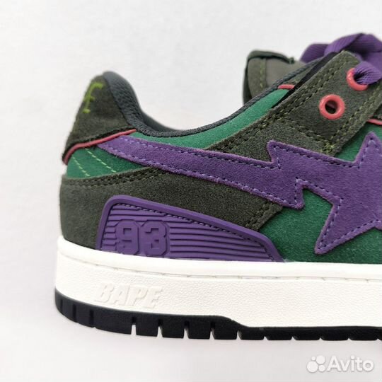 Кроссовки Bapesta Sk8 Green Dark Purple