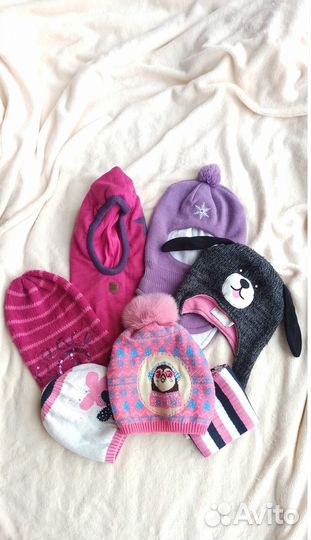 Шапки/шлемы/комплекты на девочку new/бу
