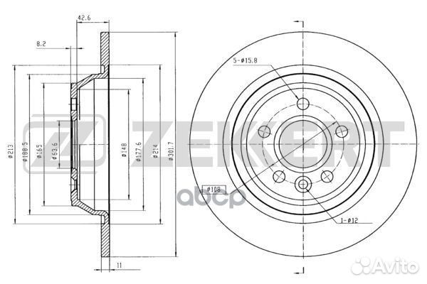 Диск торм. зад. ford focus ii 05, galaxy ii 06