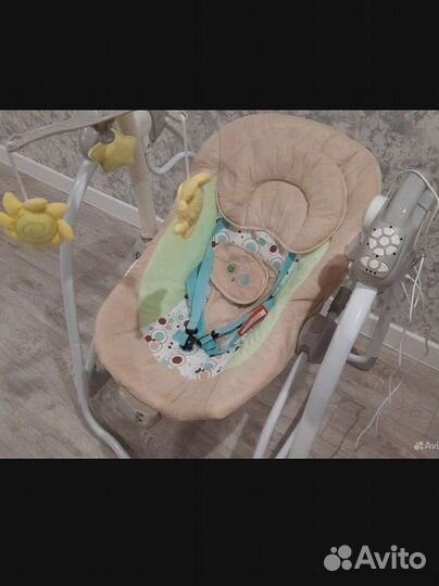 Детские электронные качели/шезлонг 2 в 1