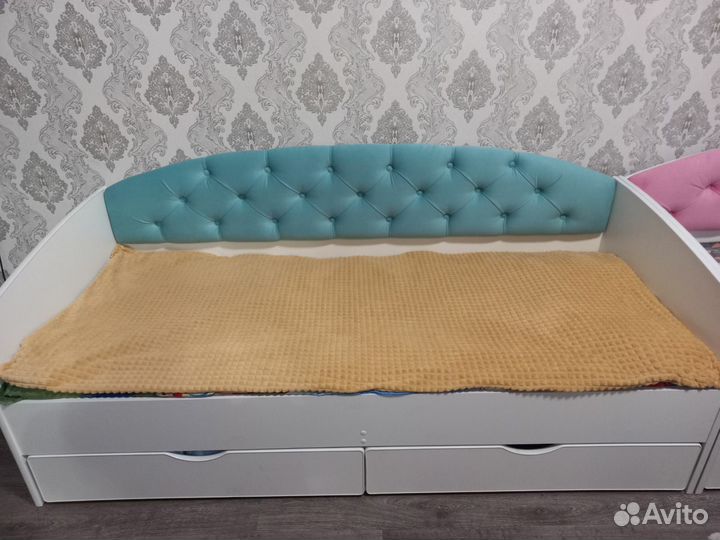 Детская кровать софа-9 с мягкой спинкой