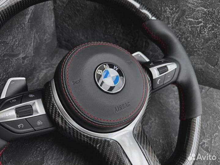 Рули BMW F серии. Строчка, подогрев, карбон Арт П148587429