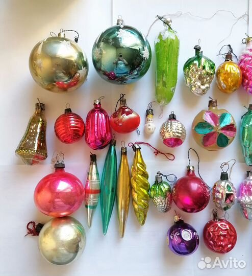 Ёлочные игрушки новогодние стеклянные советские