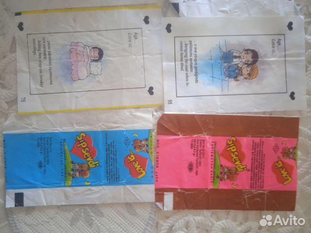 Обёртка вкладыш от жвачек love ls из 90 гг