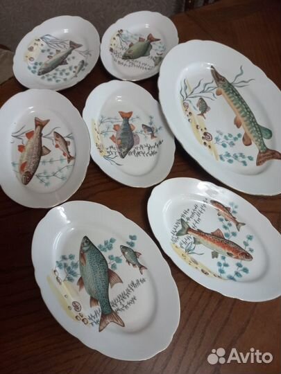 Сервиз рыбный Польша Сmiеlоw винтаж 70-80-х г.г