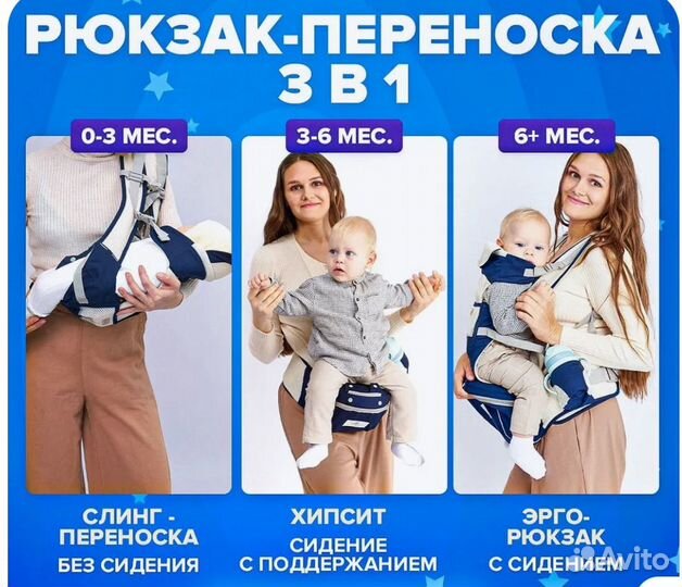 Эргорюкзак хипсит кенгуру для детей Gabesy