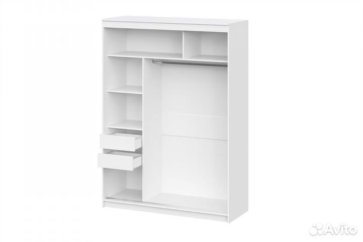 Шкаф купе белый с зеркалом