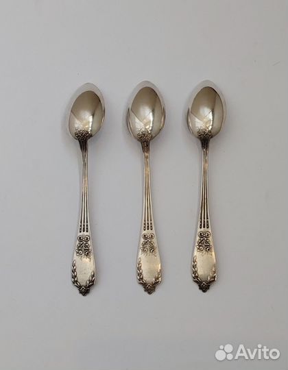 Антикварные Серебряные чайные ложки Рельеф серебро