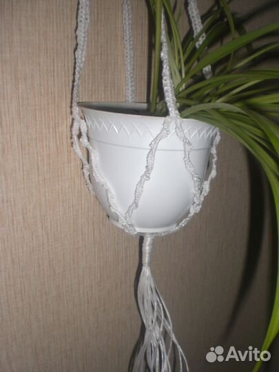 Кашпо макраме под цветочный горшок