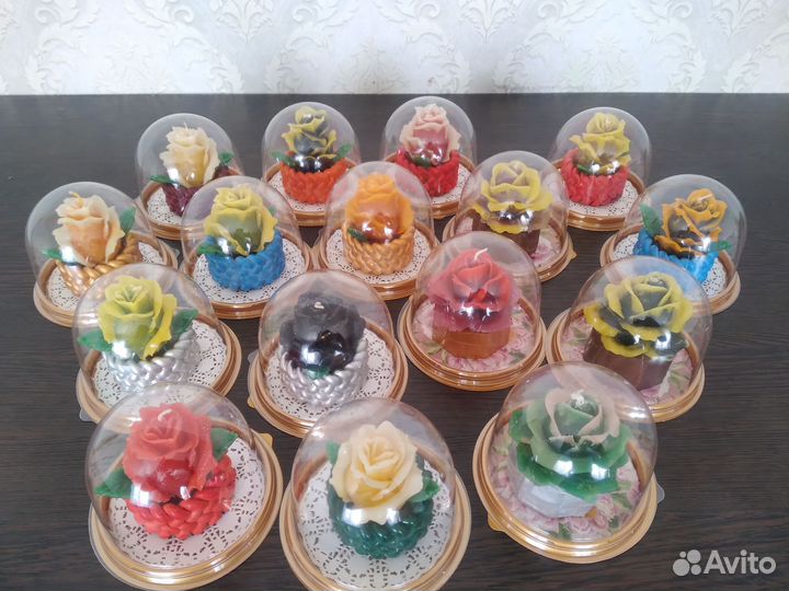 Восковые свечи розочки