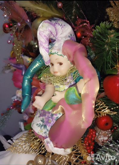 Фарфоровые куклы арлекин клоуны шуты