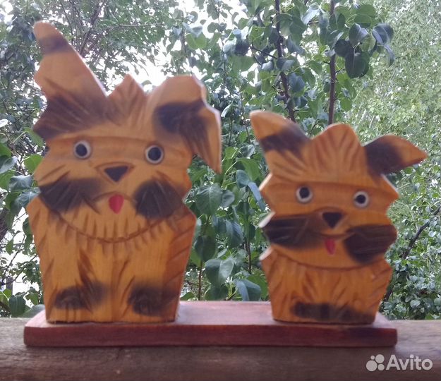 Карандашница Собачки резьба дерево СССР