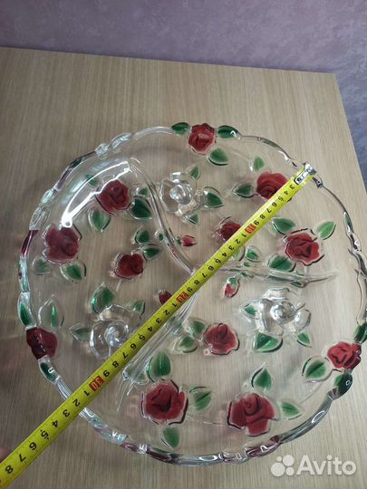 Менажница хрустальная. Розы Германия