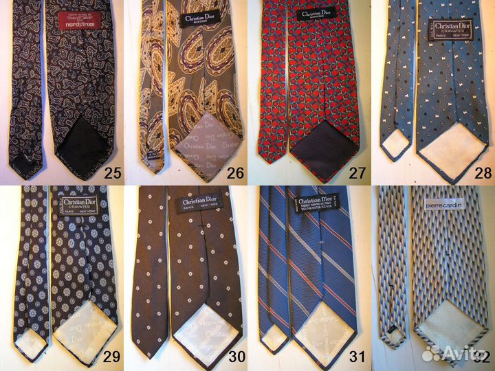 Галстуки топ-брендов из США (по 1 экземпляру)