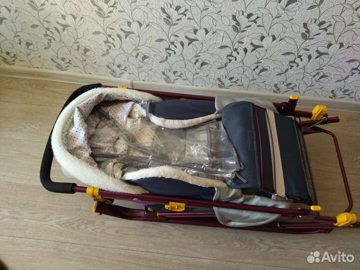 Детские санки коляска с колесами