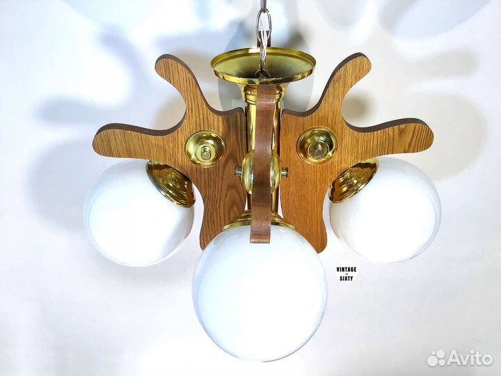 Люстра редкая на 4 лампы, Европа, 70-80-е гг