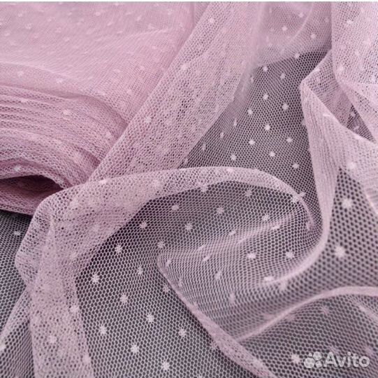Ткань сетка эластичная в горох для нижнего белья