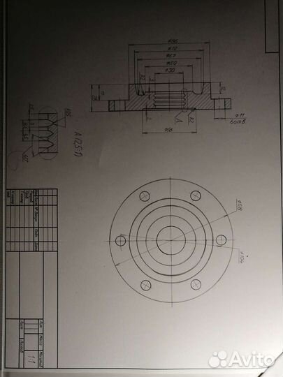 Чертеж карандашом от руки