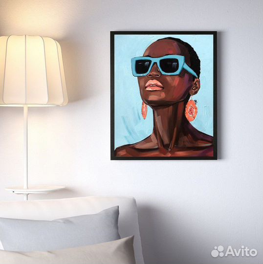 Картина маслом с африканкой
